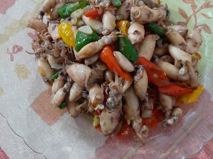 Resep Tumis baby cumi asin pedas, Lezat