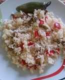 Arroz con mollejas, pimiento y chile jalapeño (Olla arrocera)