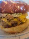 3-4x Layers, Smothered, Covered, Smashed Onion Pretzel C/Burger