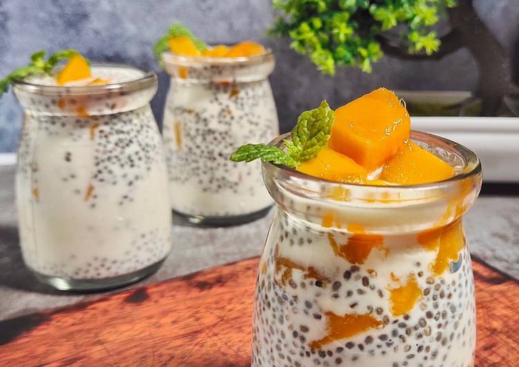 Resep Puding Chia Seed Mangga, Enak