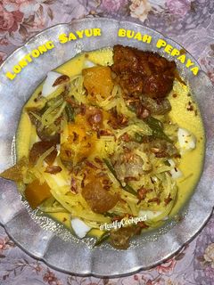Foto resep Lontong Sayur Buah Pepaya