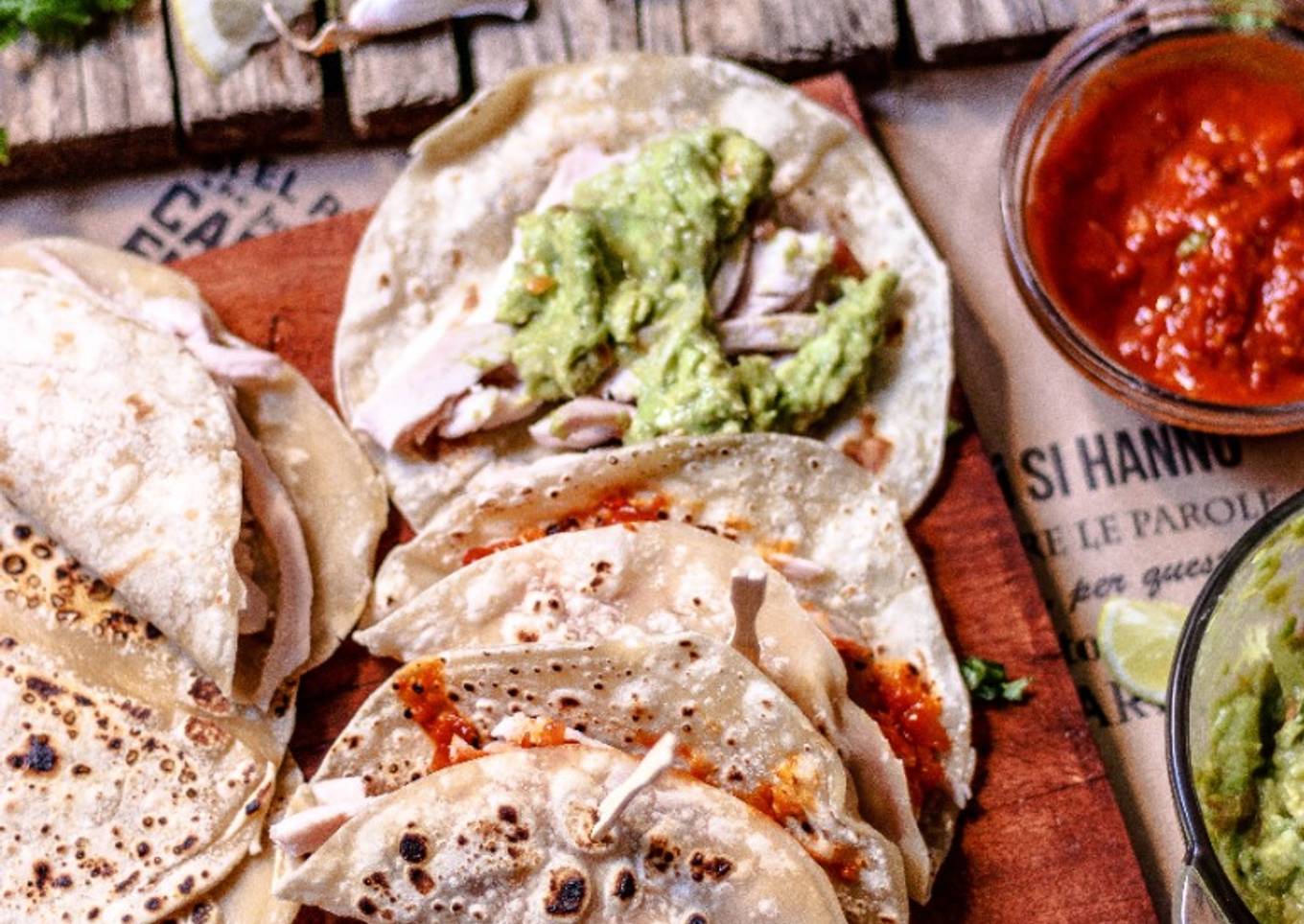Tacos de pollo mexicanos