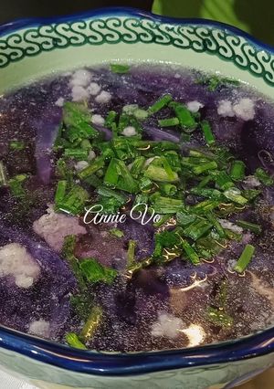 Hình của món Canh bắp cải tím nấu thịt xay.