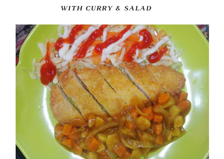 Chicken Katsu with Curry & Salad