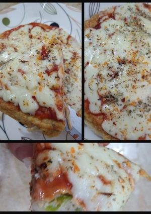 A picture of Egg N Cheese Pizza in Pan.