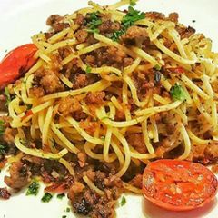 A picture of Keema chilli garlic noodles.