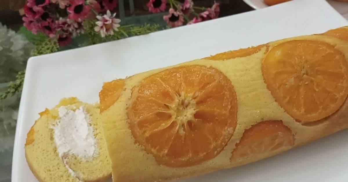 Orange Roll Cake Recipe by Afshan Tabassum - Cookpad