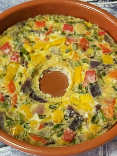 Una foto de Pastel de verduras al microondas