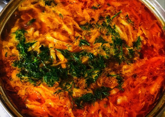 Борщ со свежей капустой по маминому рецепту – пошаговый рецепт приготовления с фото