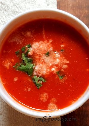 A picture of Beetroot Carrot Soup.