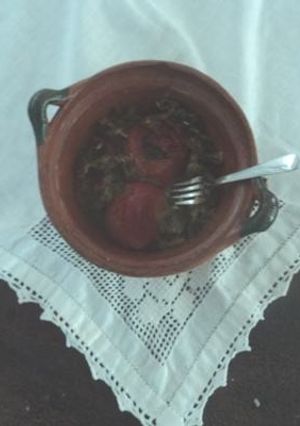 Una foto de Jitomates asado con chile poblano asado en rajas bien San Diego