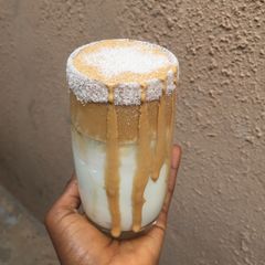 A picture of Dalgona coffee.