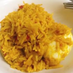 A picture of Native rice and egg.