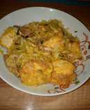 Fried tofu with cabbage sauce