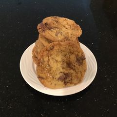 A picture of Salted Caramel Chocolate Chunk Cookies.