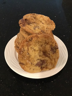 A picture of Salted Caramel Chocolate Chunk Cookies.