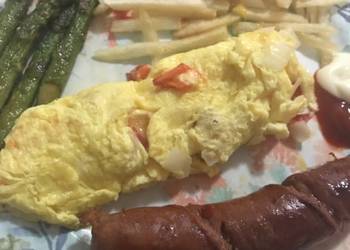 How To Cooking Recipe Mushroom omeletasparagus and sausage Delicious Perfect