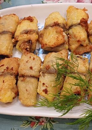 Hình của món Phi lê cá rô phi cuộn thịt chiên giòn.