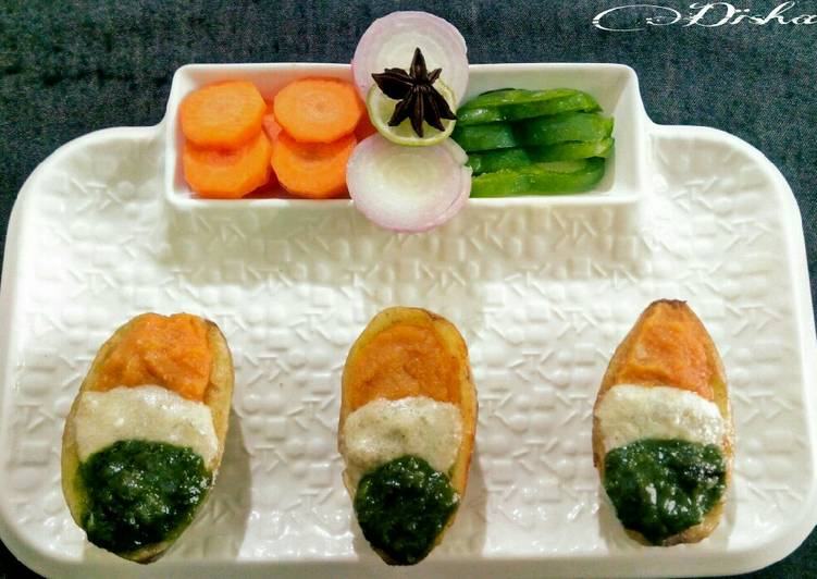 Recipe of Perfect Tri-coloured potato boats