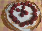 Una foto de pay de queso con membrillo