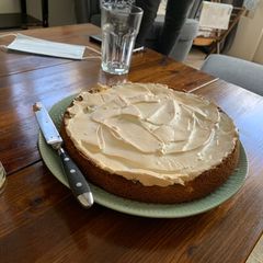 A picture of Frieda’s Rhubarb Cake.