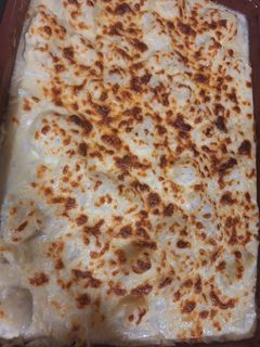 Una foto de Coliflor gratinada con salsa mornay