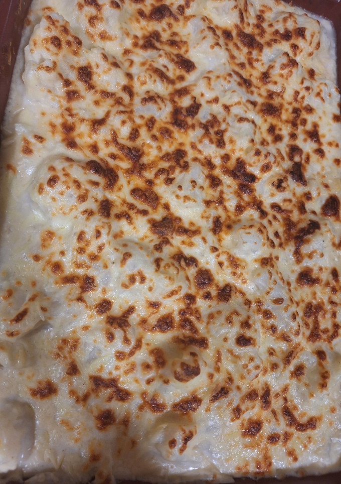 Una foto de Coliflor gratinada con salsa mornay