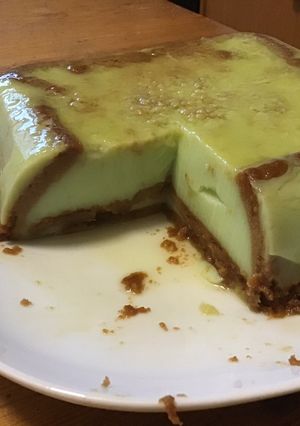 Une photo de Entremets pistache miel speculoos
