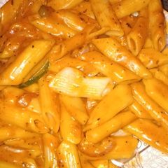 A picture of Rad souce pasta.