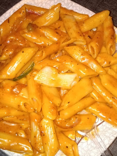 A picture of Rad souce pasta.