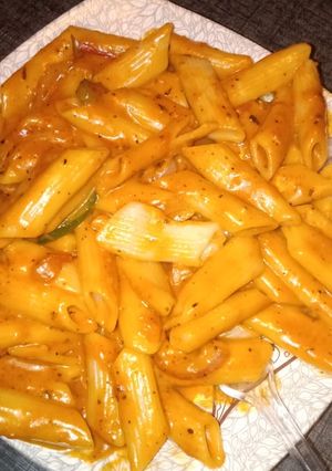 A picture of Rad souce pasta.