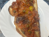 Bruschetta de caponata siciliana en Thermomix