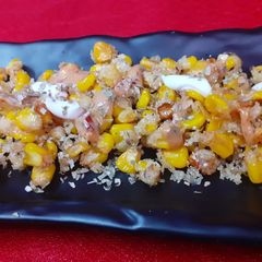 A picture of Crispy Corn With Schezwan Mayo.