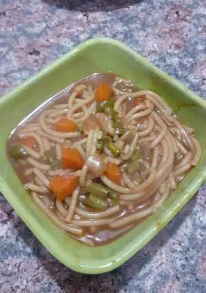A picture of Soupy noodles.
