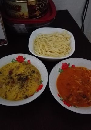 Foto resep Pasta Carbonara & Bolognese