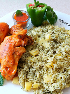 عکسی از دستور سیب پلو کرمانشاهی با مرغ (سیب زمینی)🥔