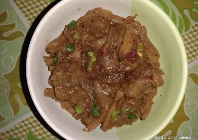 Jamur tiram bumbu rendang