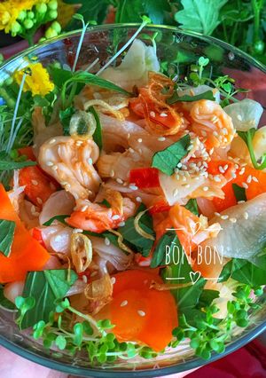 Hình của món Gỏi Củ Cải Tôm Càng Nướng.