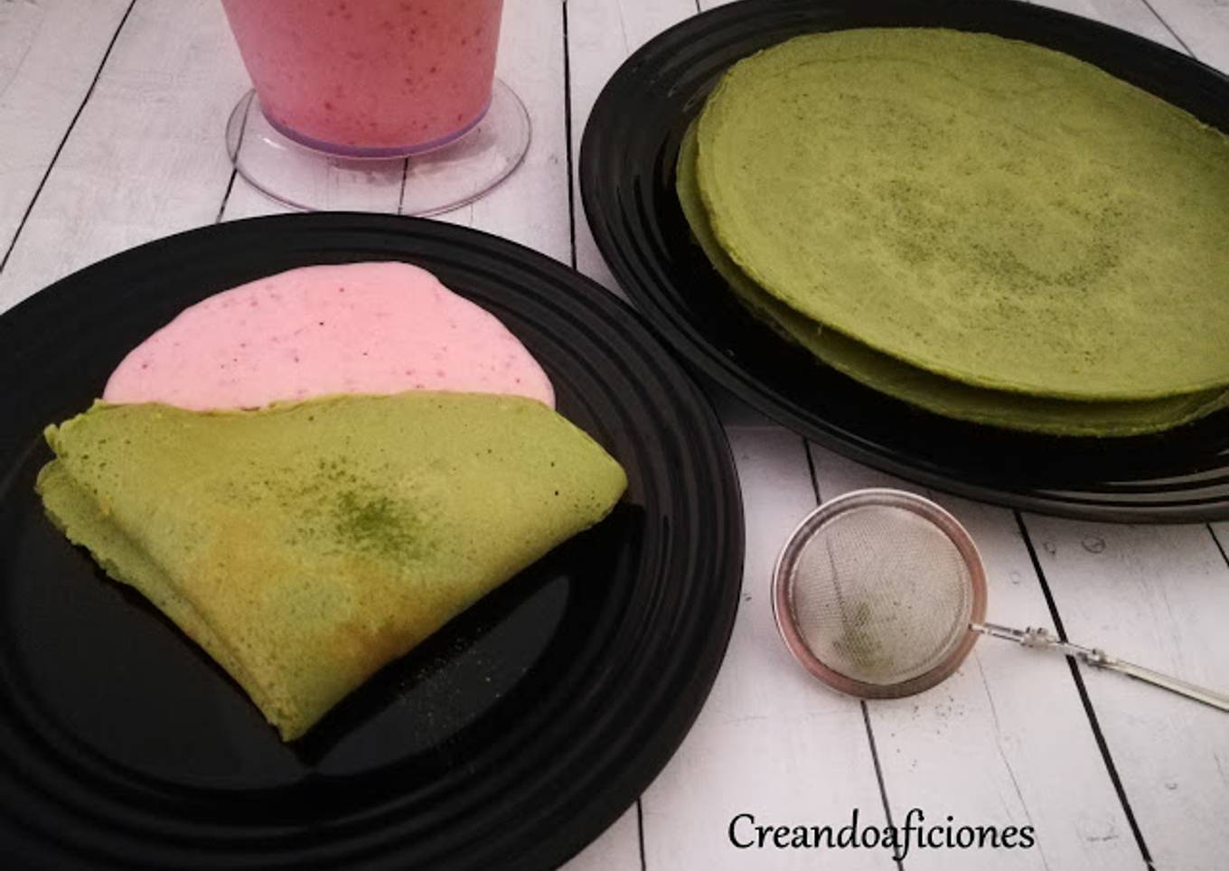 Crepes con té matcha