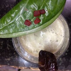 A picture of Dates milkshake with a twist.