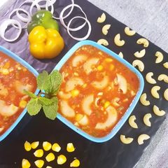 A picture of Tomato Macaroni Soup.