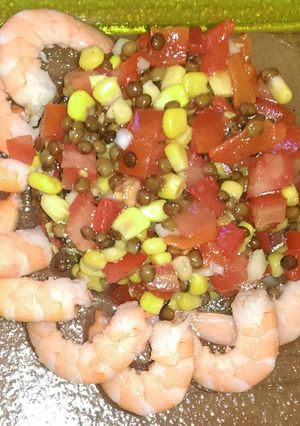 Foto principal de Ensalada de lentejas con langostinos