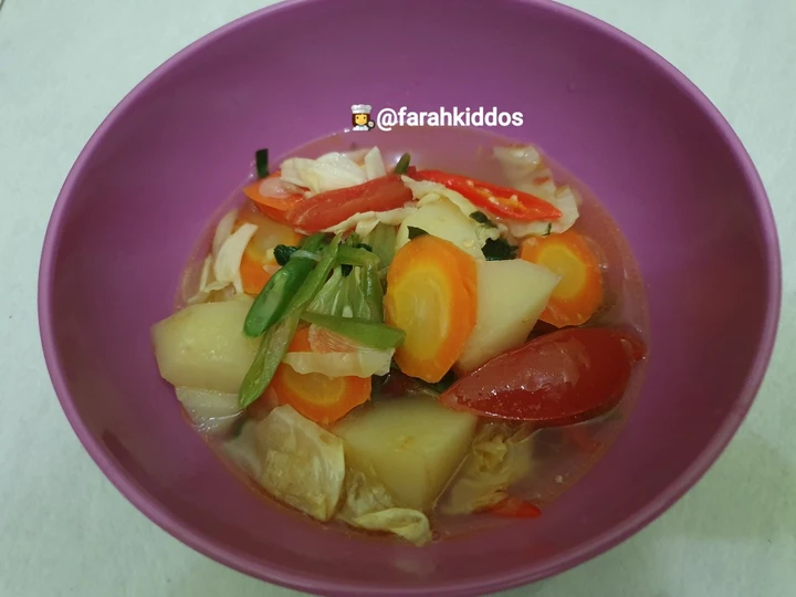 Langkah Gampang Membikin Resep Sop Sayur (Tumisan sayur) yang Lezat Anti Ribet, Mantap