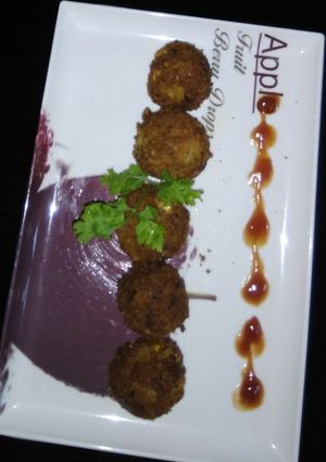 A picture of Cheej corn balls.