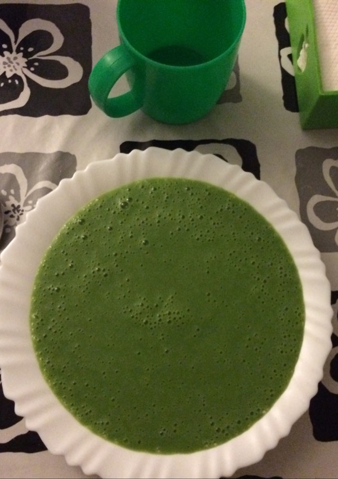 Una foto de Puré verde de espinacas