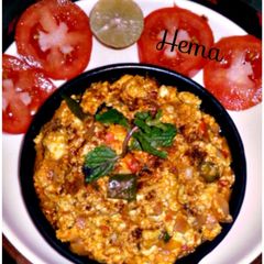 A picture of Mint paneer bhujia.