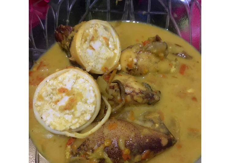 Bumbu Menyiapkan Cumi isi telur tahu yang Lezat Sekali