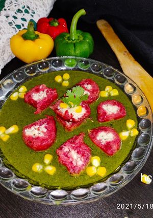 બીટ પનીર કોફ્તા ઈન પાલક ગ્રેવી (Beetroot Paneer Kofta In Palak Gravy Recipe In Gujarati) રેસીપી મુખ્ય ફોટો