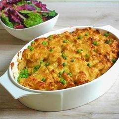 A picture of Mac and cheese.