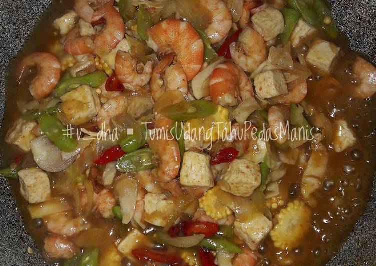 Tumis udang tahu pedas manis #bikinramadhanberkesan